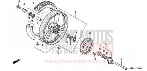ROUE AVANT NTV650T de 1996